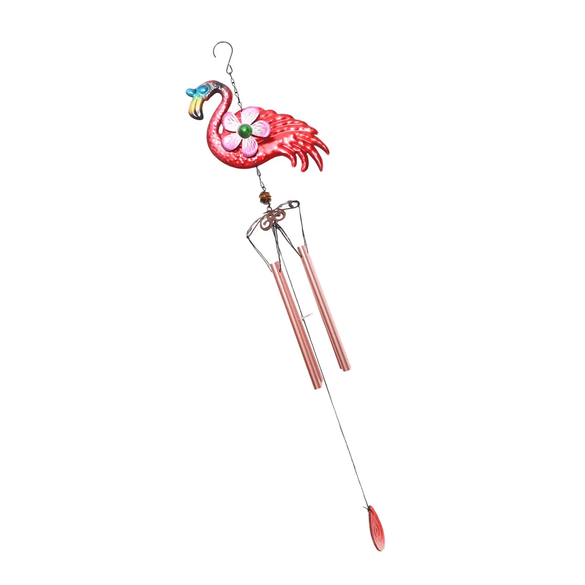 

Flamingo Metal Durable Lightweight Creative Wind Chime Backyard Metal Wind Chime Porch Courtyard Decor