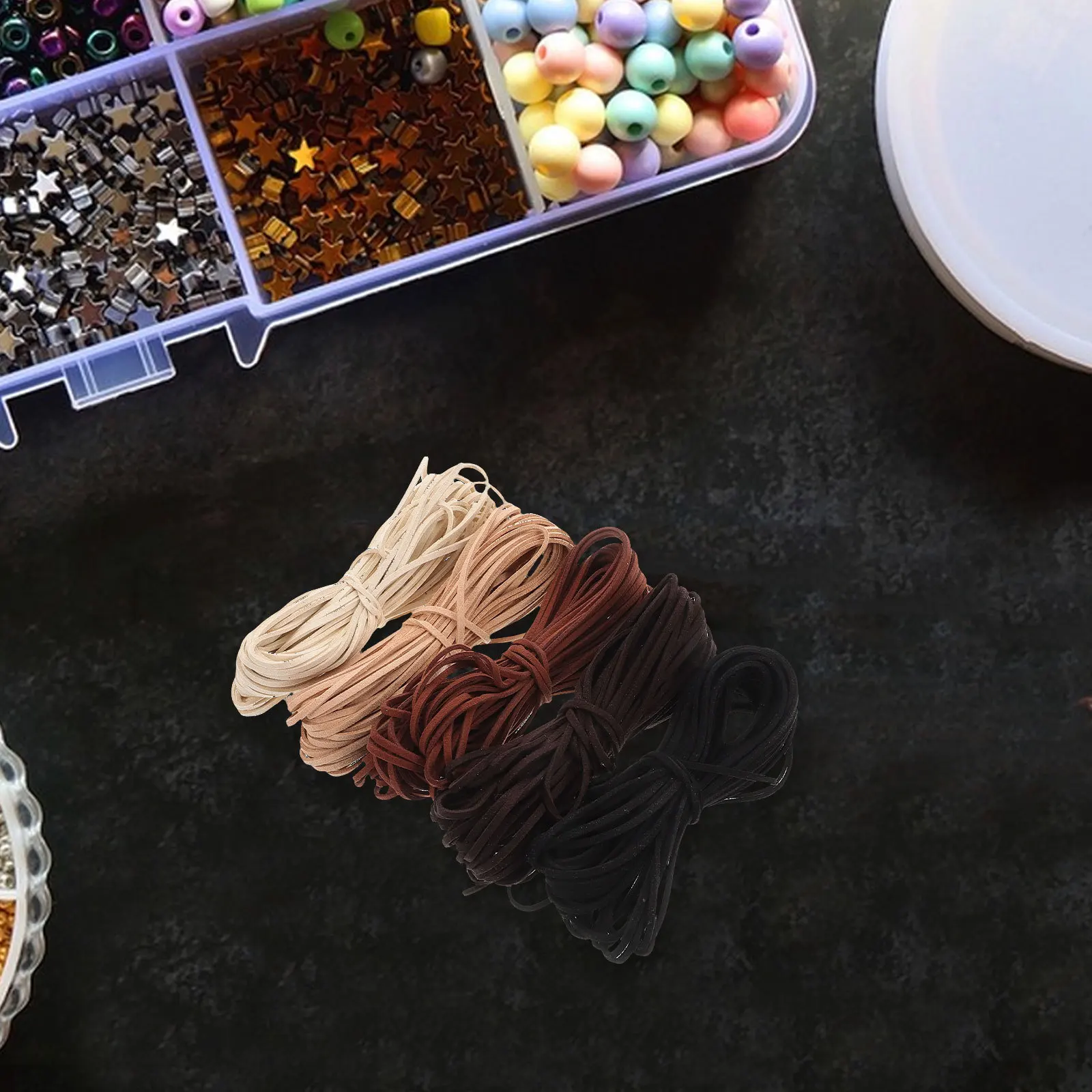 

5Pcs Faux Cord DIY Jewelry Making Necklace Bracelet Crafting Rope for Beading and Projects Faux Thread