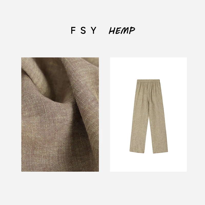 

High Waist Drapey Haax Casual Pants Women's Summer 2025 Street Sle Straight Leg Nine-Piece Lightweight Loose Fit Trousers