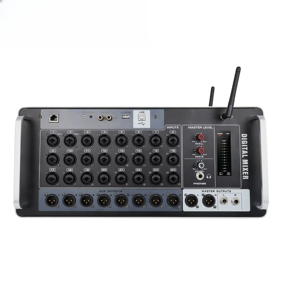 Professioneller 24-Kanal Digital-Rack-Mixer Audio-Mixer DSP-Mixer mit WLAN-Aufnahmefunktion