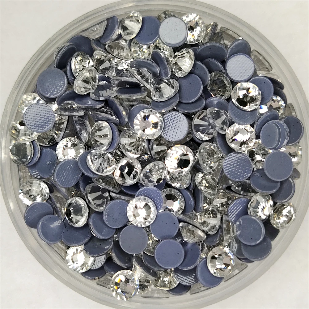 All Size Top Quality Crystal Ab/clear Super Bright Hot-fix Rhinestones Glass Strass Iron On Stone For Fabric Garment