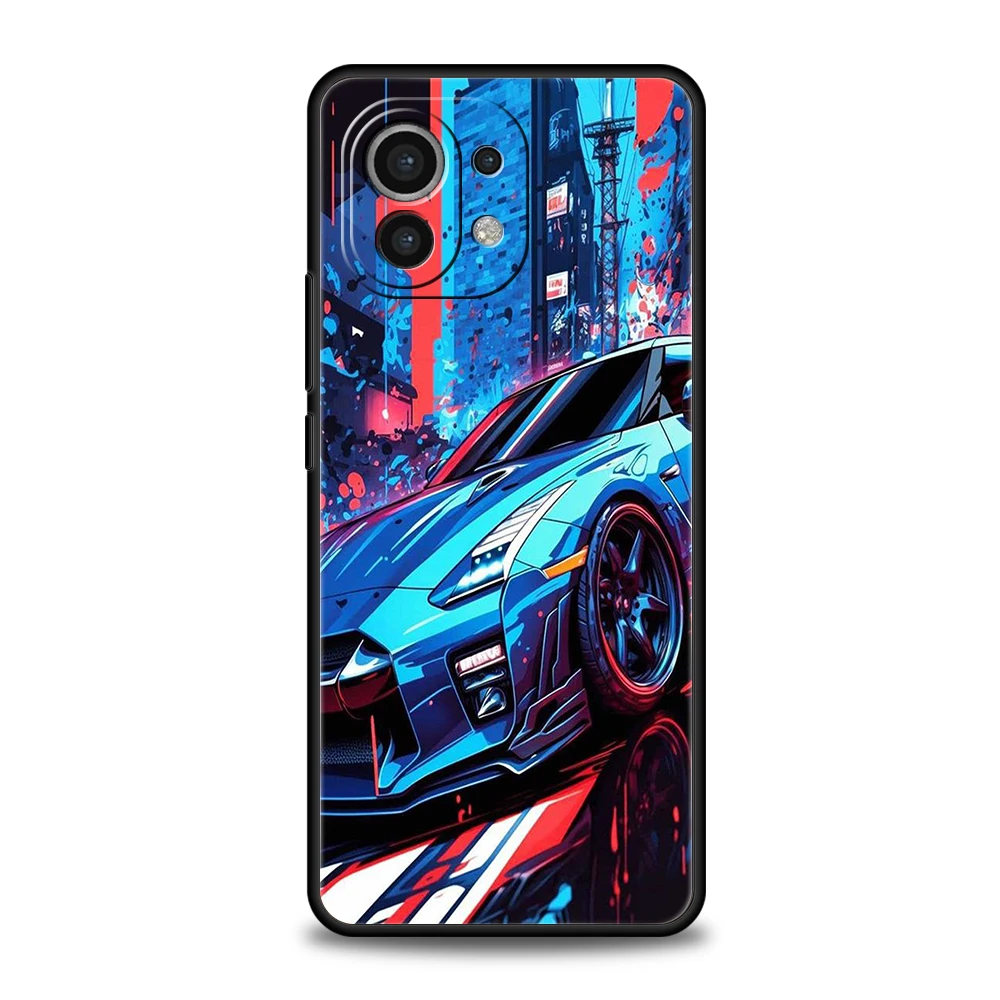 JDM Drift Sports Car Phone Case for Xiaomi Mi 14 13 12 11 Ultra 13T 12T Poco C51 F3 F4 F5 X3 X4 NFC M3 Pro Lite 5G Silicon Cover