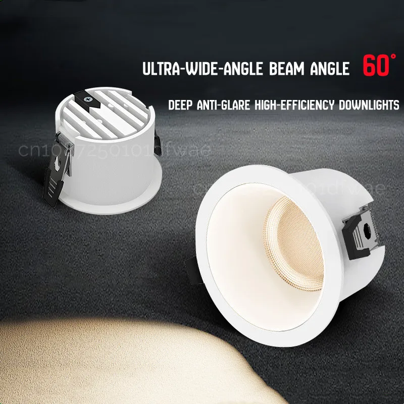 Embedded downlights/narrow-bezel high-efficiency household living room, hotel and villa anti-glare LED without a main light 10W