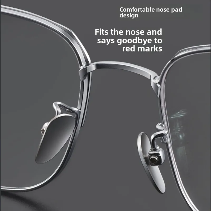 SZTZX خفيفة خمر التيتانيوم النقي دائم وصفة طبية نظارات مكافحة عاكسة قصر النظر نظارات نظارات القراءة التقدمية #5