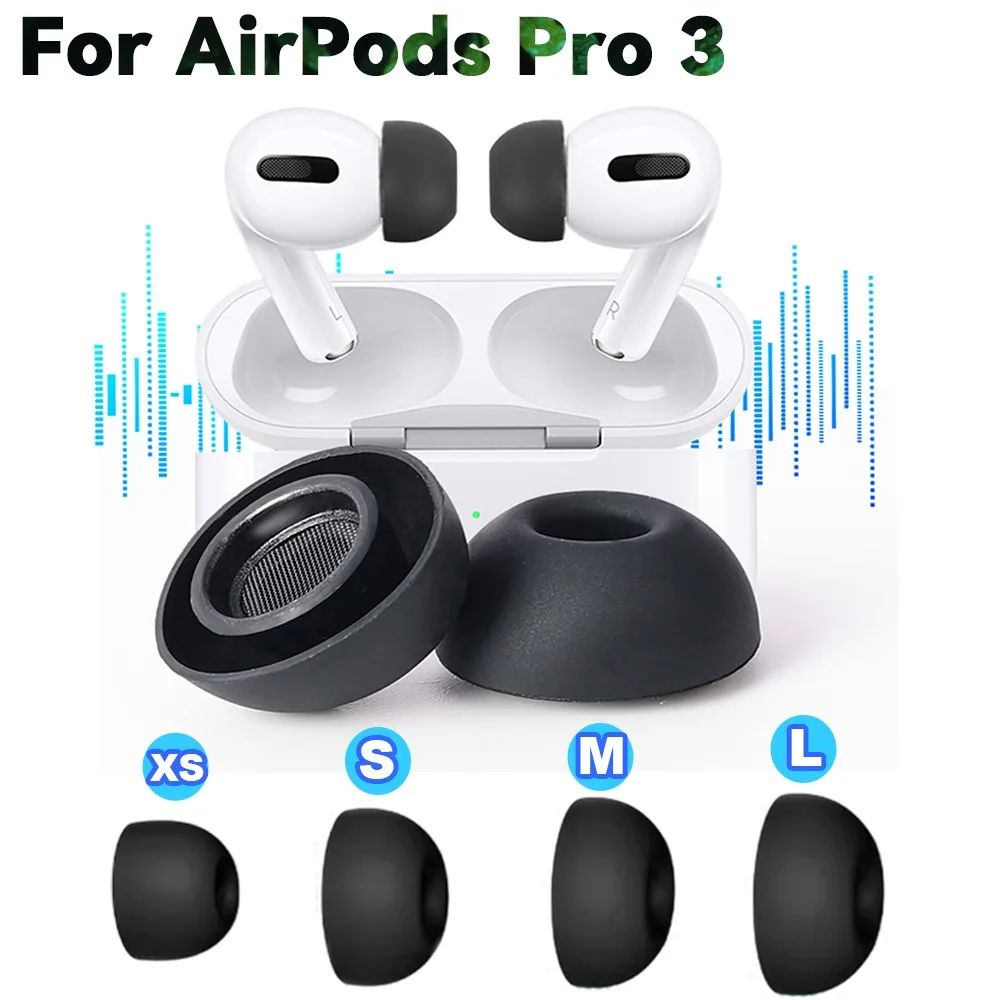 Silicone Ear Tips Earplug with Noise Reduction Hole for AirPods Pro 3 Replacement Eartips Ear Pads Earphone Accessories L/M/S/XS