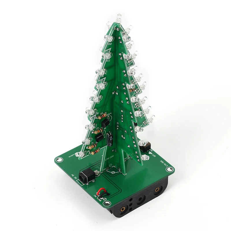 Three-Dimensional 3D Christmas Tree LED DIY Kit Red/Green/Yellow LED Flash Circuit Kit Electronic Fun Suite