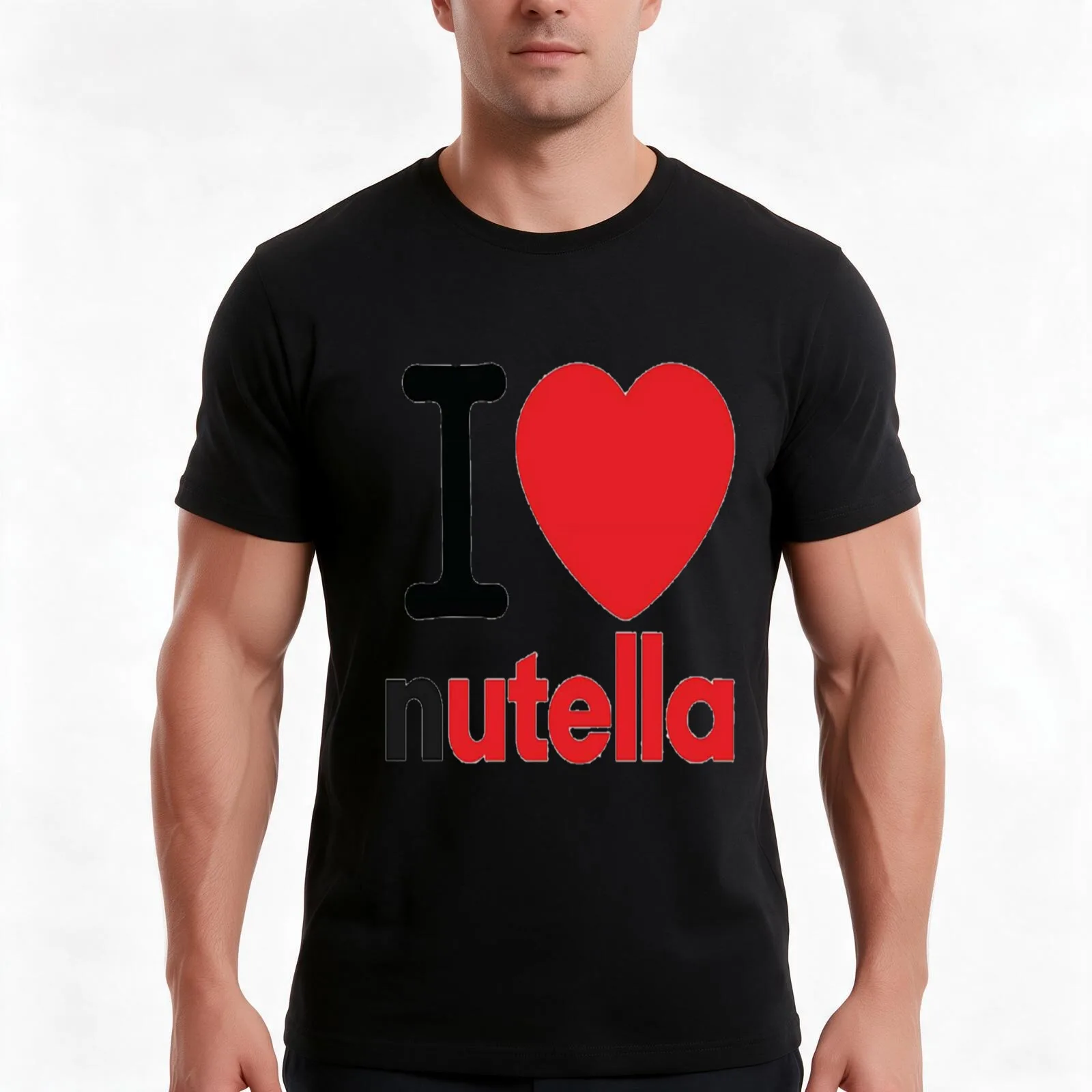 I LOVE NUTELLA T-Shirt, Summer Casual Cotton Tee, Oversized Streetwear Tops, Vintage Graphic Print, Loose Fit Short Sleeve