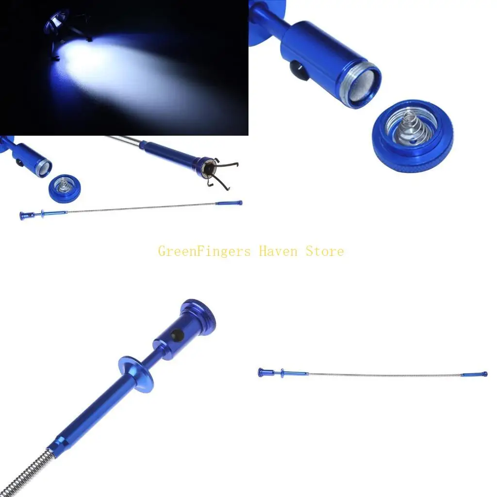 F68D Pick-Up Tool 4 Claw Long Reach Flexible Spring Grip Narrow Bend Grabber