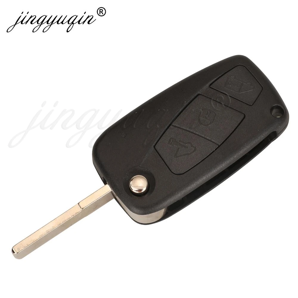 jingyuqin Flip Remote Car Key for VAN Fiat Fiorino 500 Doblo Grande Punto Punto Evo Punto Qubo 2/3BTN 433MHz PCF7946 Delphi BSI