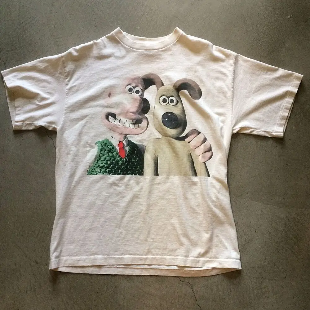 Vtg Vintage Wallace  Gromit For Fans Cotton S-5XL Unisex White Tee Shirt S823