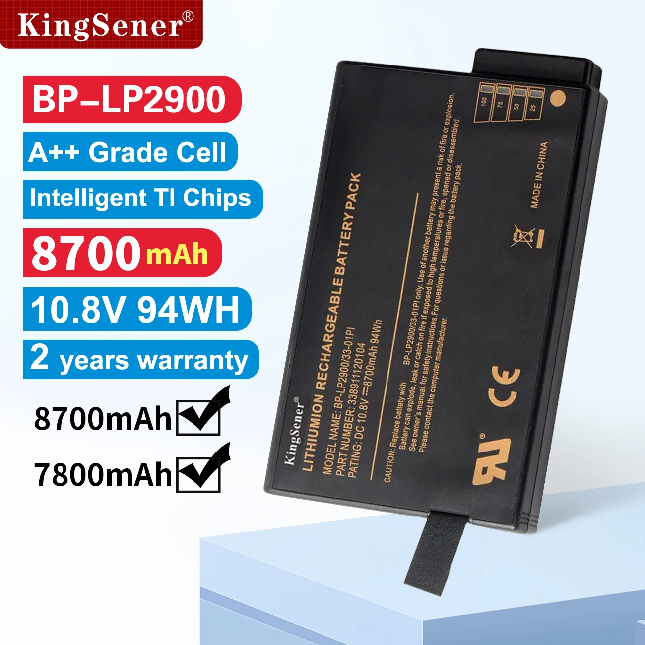 KingSener BP-LP2900/33-01PI Smart Battery For Getac X500 S400 M230 V100 V200 V1010 BP-LP2900 BP-LC2600 BP-LC2600/33-01SI