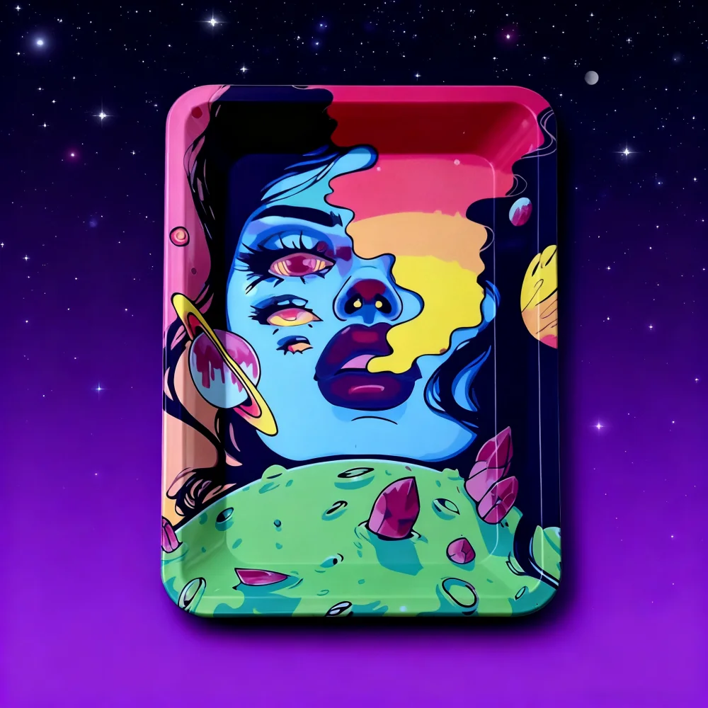 18*14 سنتيمتر التبغ المعادن صينية لف الحاويات التدخين تخزين الشاي طاولة القهوة المتداول أداة #5