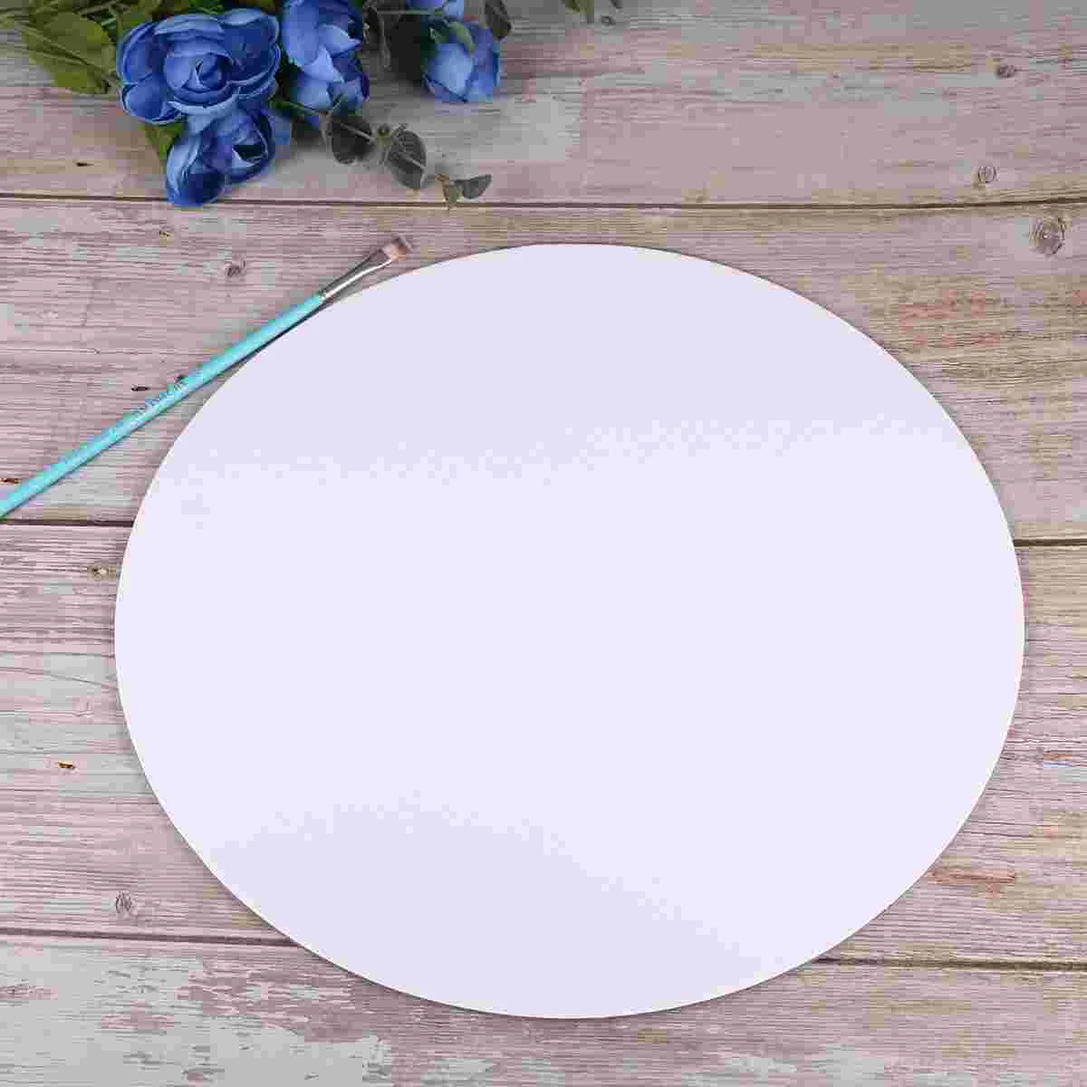 8 PCS Circle Paintable Canvas Board Oil Painting Drawing Mini Artist Boards Office Panel