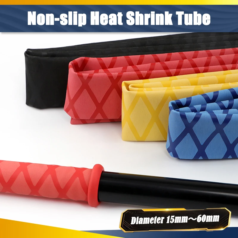 1m Non-Slip Heat Shrink Tube 15/18/20/22/25/28/30/35/40/45/50/60mm Insulated Fishing Rod DIY Electrical Wrap Handle Grip Repair