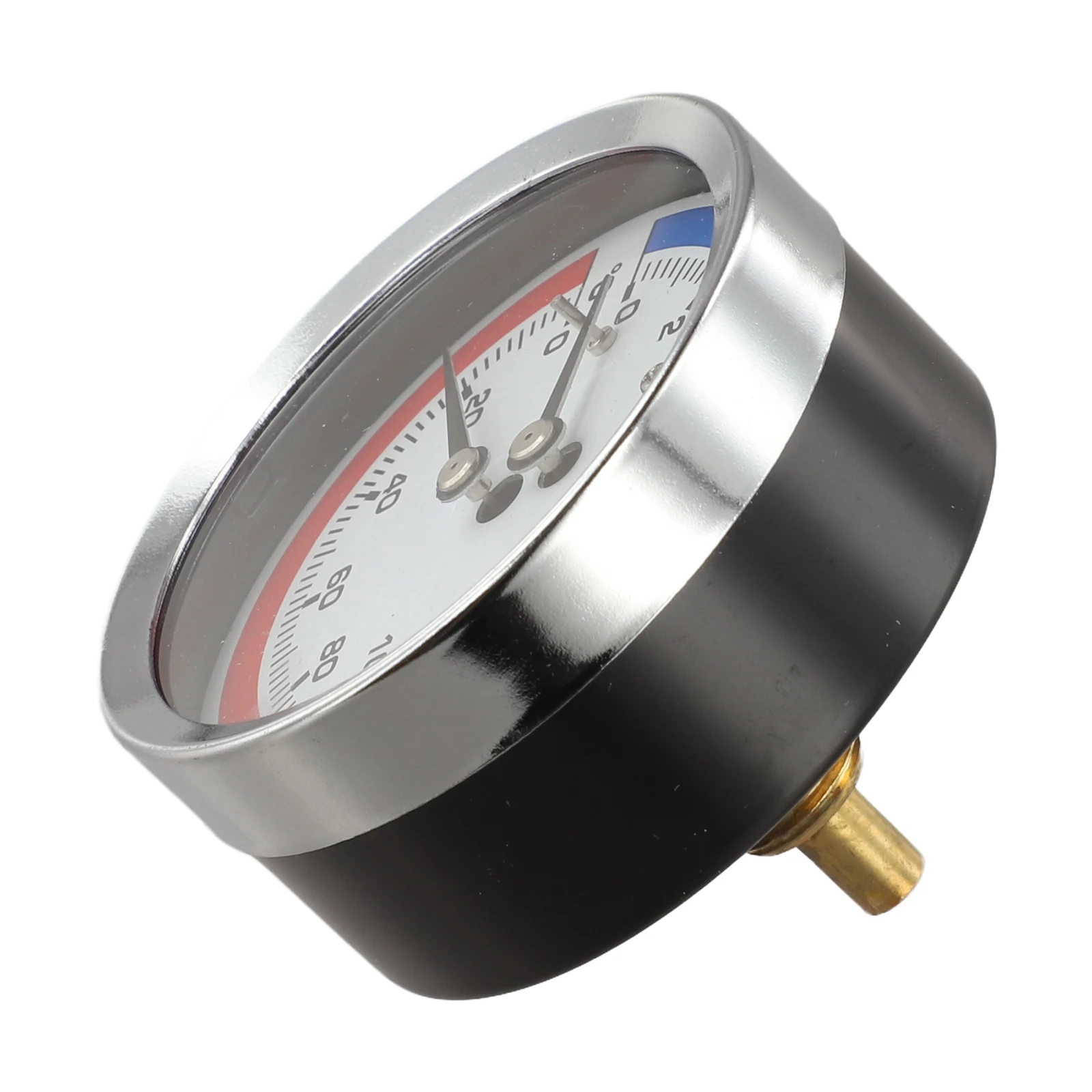 Pressure and Temperature Gauge for Floor Heating Boiler 60 Millimeter with G1 slash 4 G1 slash 2 Thread Options