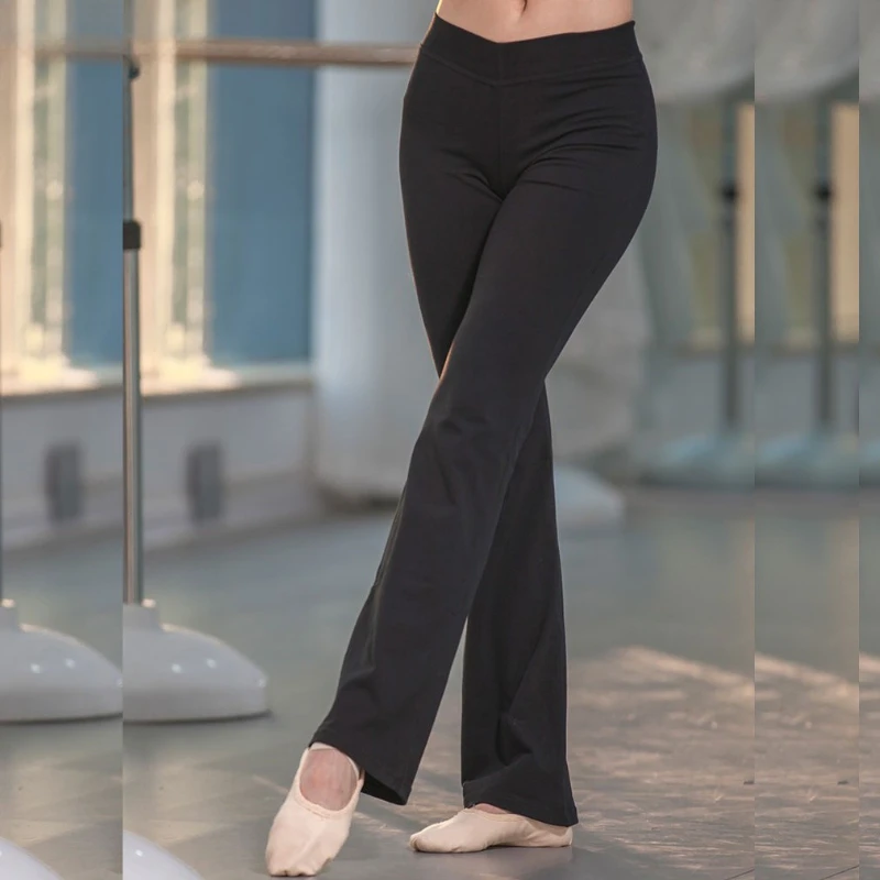 

Модные узкие танцевальные брюки для пожилых людей, брюки для кадриль, йоги, фитнеса, аэробики, тренировочная одежда для взрослых, расклешенные брюки с низкой талией