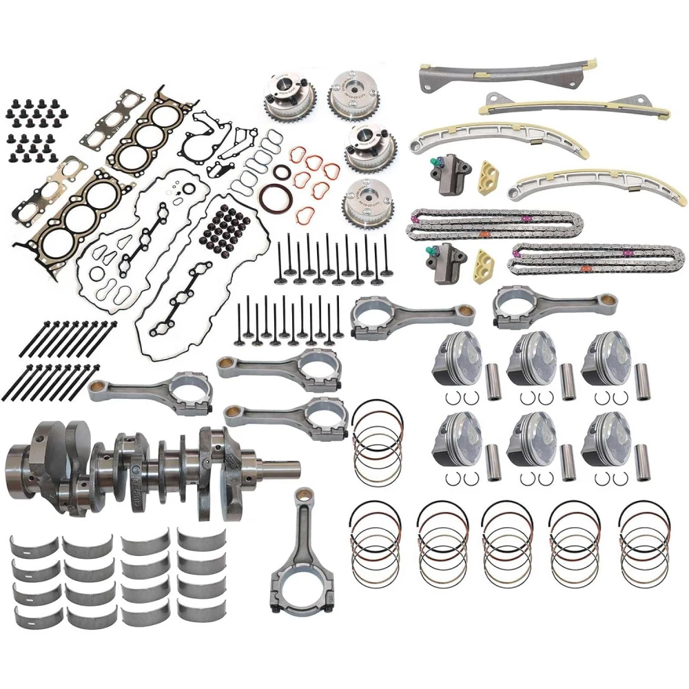 Engine Rebuild Overhaul Crankshaft & Rods & Timing & Gasket Set Fit 3.3 L G4DH For Hyundai Santa Fe Kia Sorento 3.3L V6 GAS