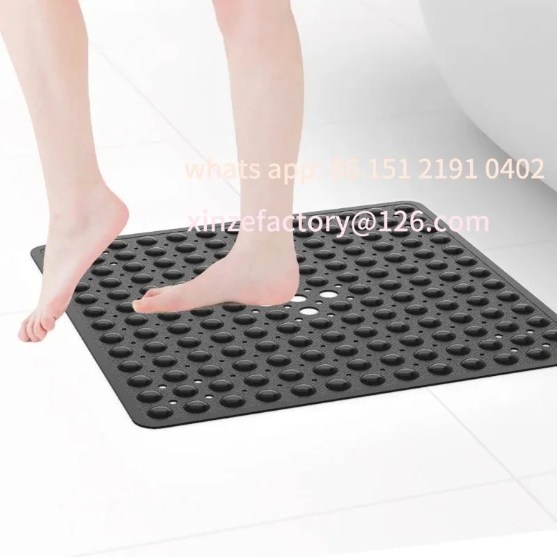 

Customizable Shower Mat Suction Cup PVC Anti Slip Bath Mat Square Shower Floor Pad Non Slip Safety Mat
