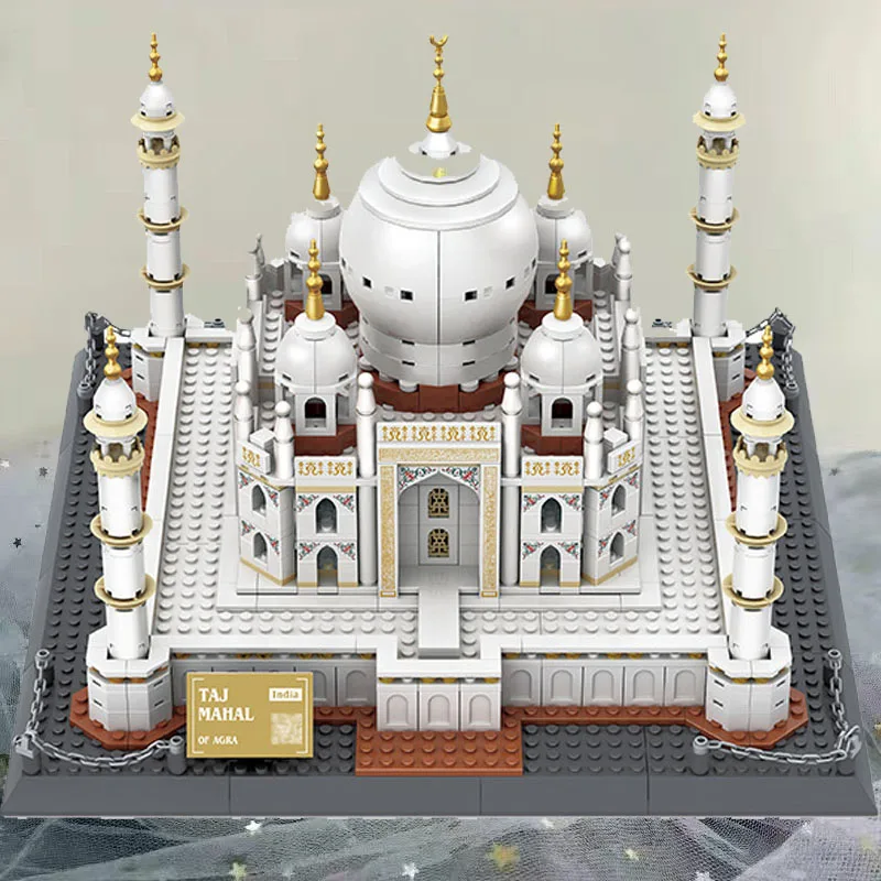 World Famous Cultural Heritage Ancient Architecture Building Block India Taj Mahal Construction Model Kits Brick Creative Toys