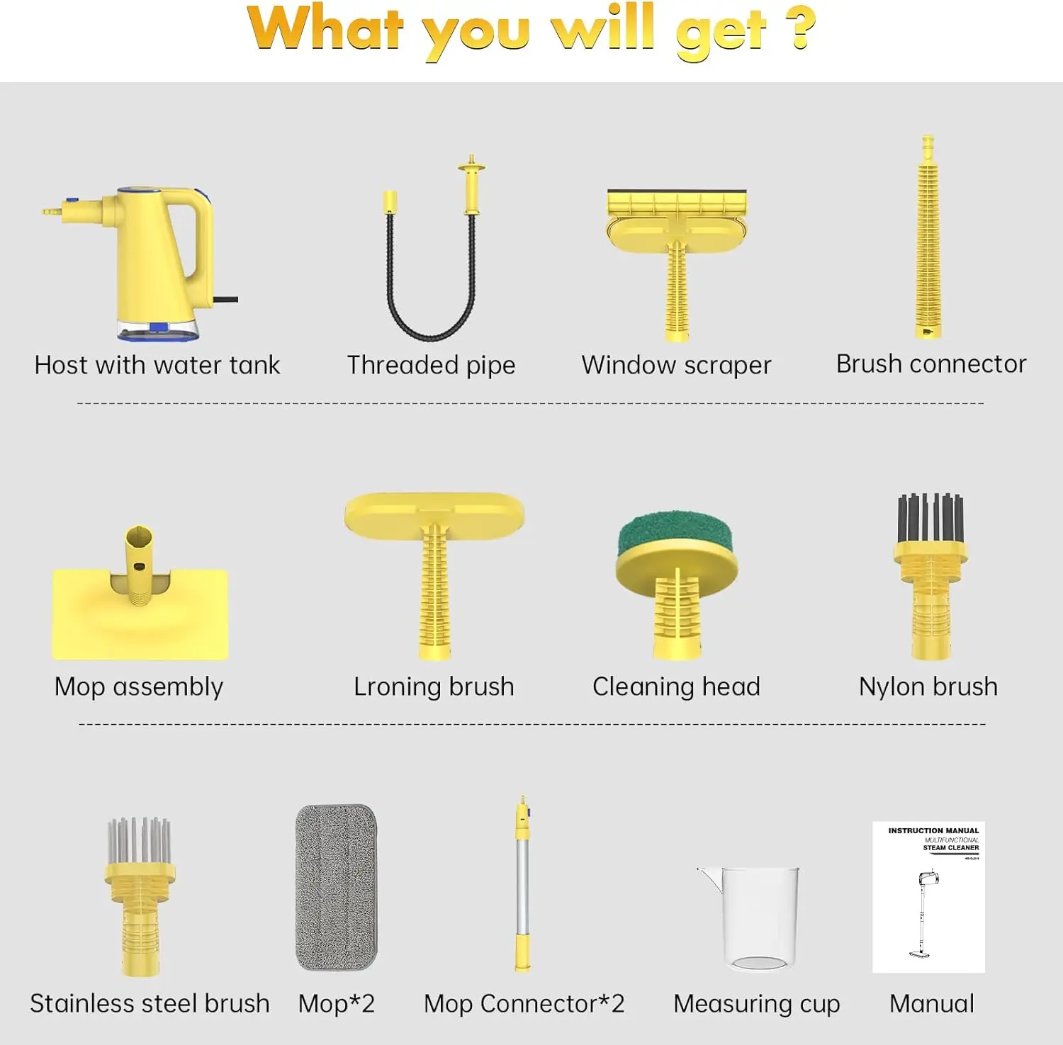 OMESER 6 in 1 Steam Cleaner Vacuum Mop Wet Dry Vacuum Cleaner for Hard floor Steam Cleaner Water Tank