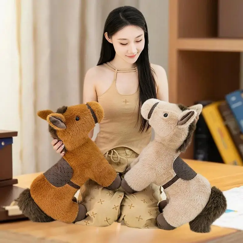 Peluche a Forma di Cavallo dello Zodiaco Cinese, Simpatico Pupazzo Imbottito, Cuscino Decorativo per Divano, Regalo per Capodanno e Festività