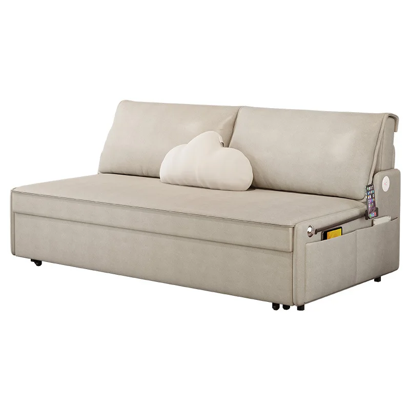 

No armrests, folding, sofa bed, dual-use, household, small apartment, living room, study, technical cloth, retractable