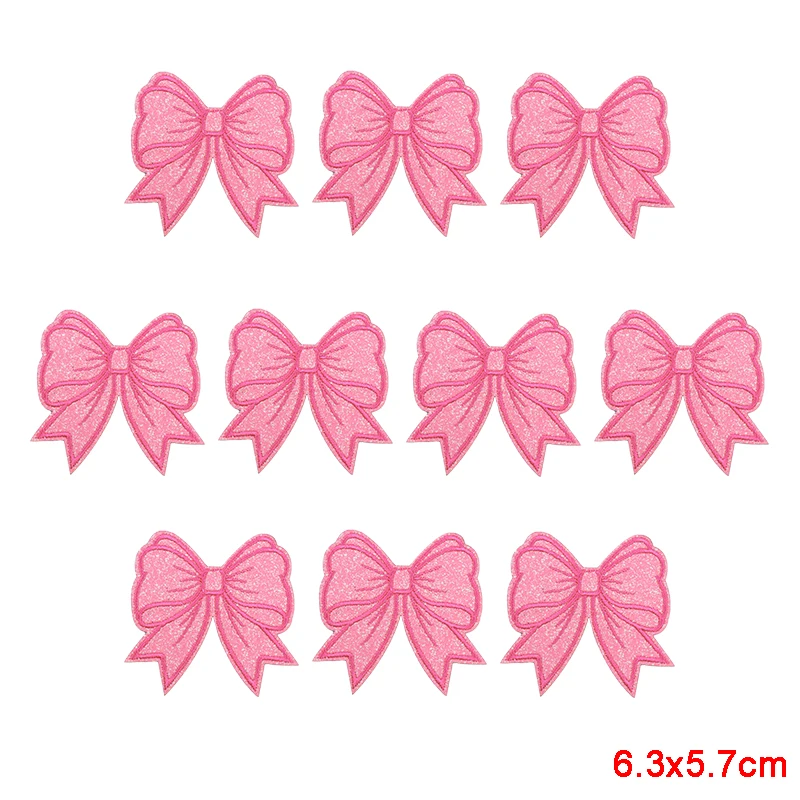 10 Stück Funkelnde Diamant-Schleifen-Herz-Aufnäher zum Aufbügeln, Stickerei-Patches aus Glitzermaterial für Westen und Taschen, Funkelnde Geschenkidee für Mädchen – Detail 9