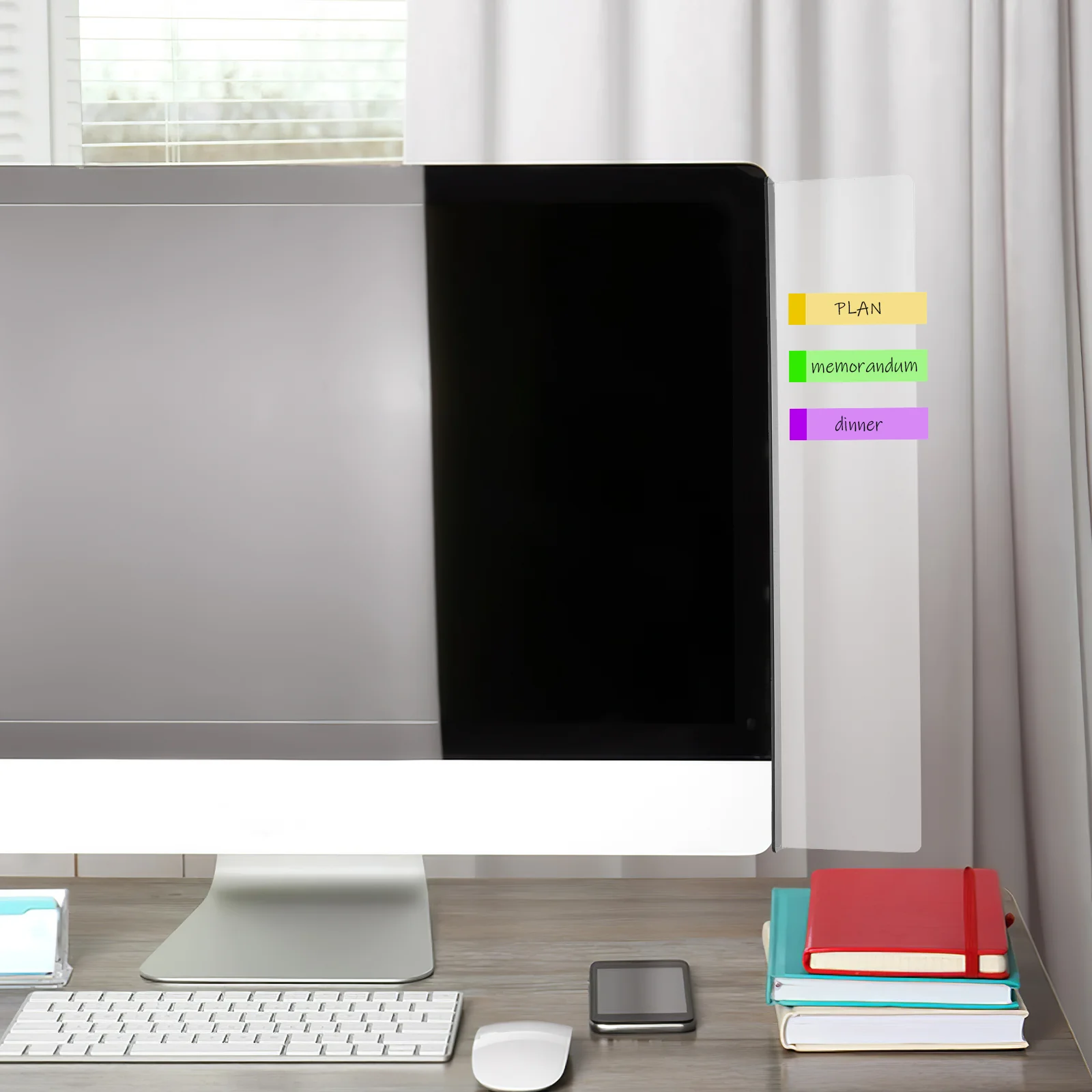 Computer Message Board Acrylic Monitor Side Panel Desk Necessities Memo Storage Stand