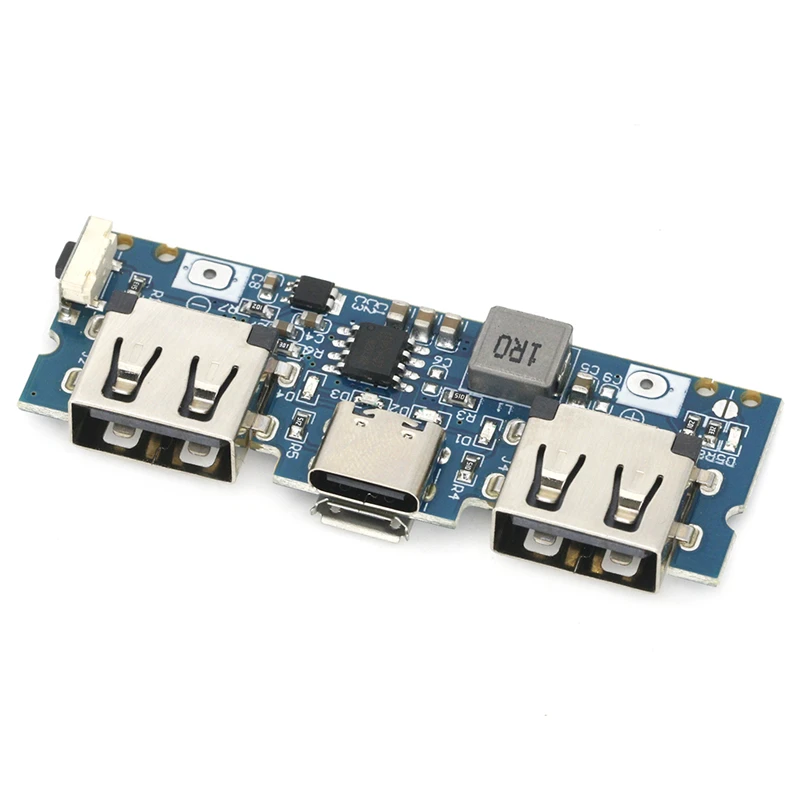 Placa de cargador de batería de litio, módulo de carga, protección de circuito, LED, USB Dual, 5V, 2.4A, Micro/tipo-c, Banco de energía móvil, 18650