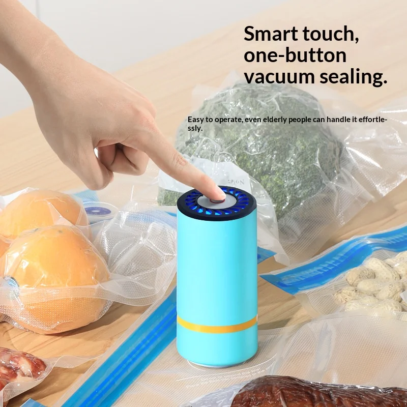Mini Bomba Selladora al Vacío Eléctrica USB Portátil, Máquina Automática de Almacenamiento de Alimentos al Vacío con Bolsas de Vacío