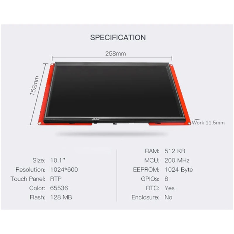 Conjunto de tela de exibição de 10 polegadas NX1060P101-011R-I 10,1 polegadas interface homem-máquina HMI resistência display série aprimorada