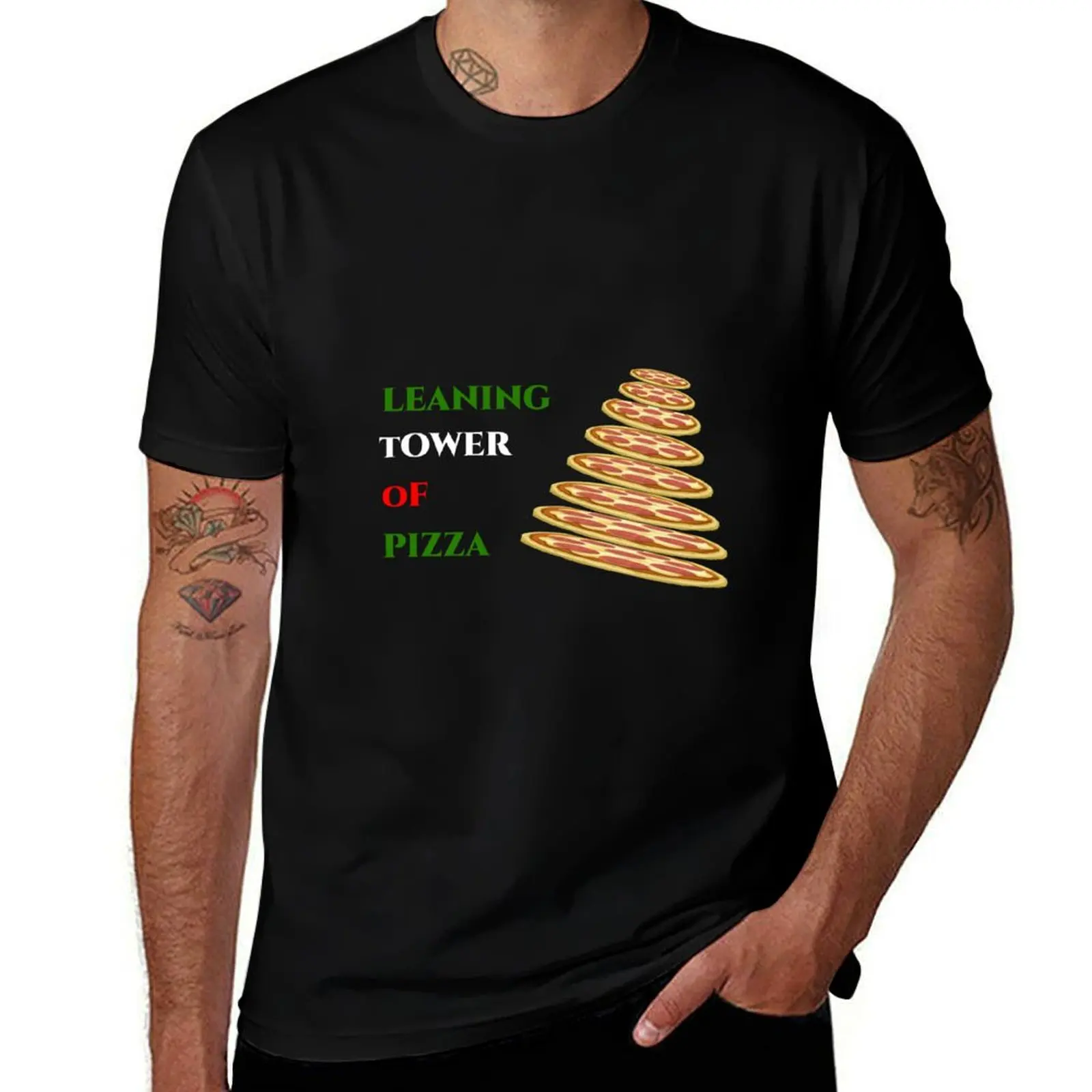 

PIZZA LEANING OF TOWER T-Shirt Urban Casual Loose Fit Tee