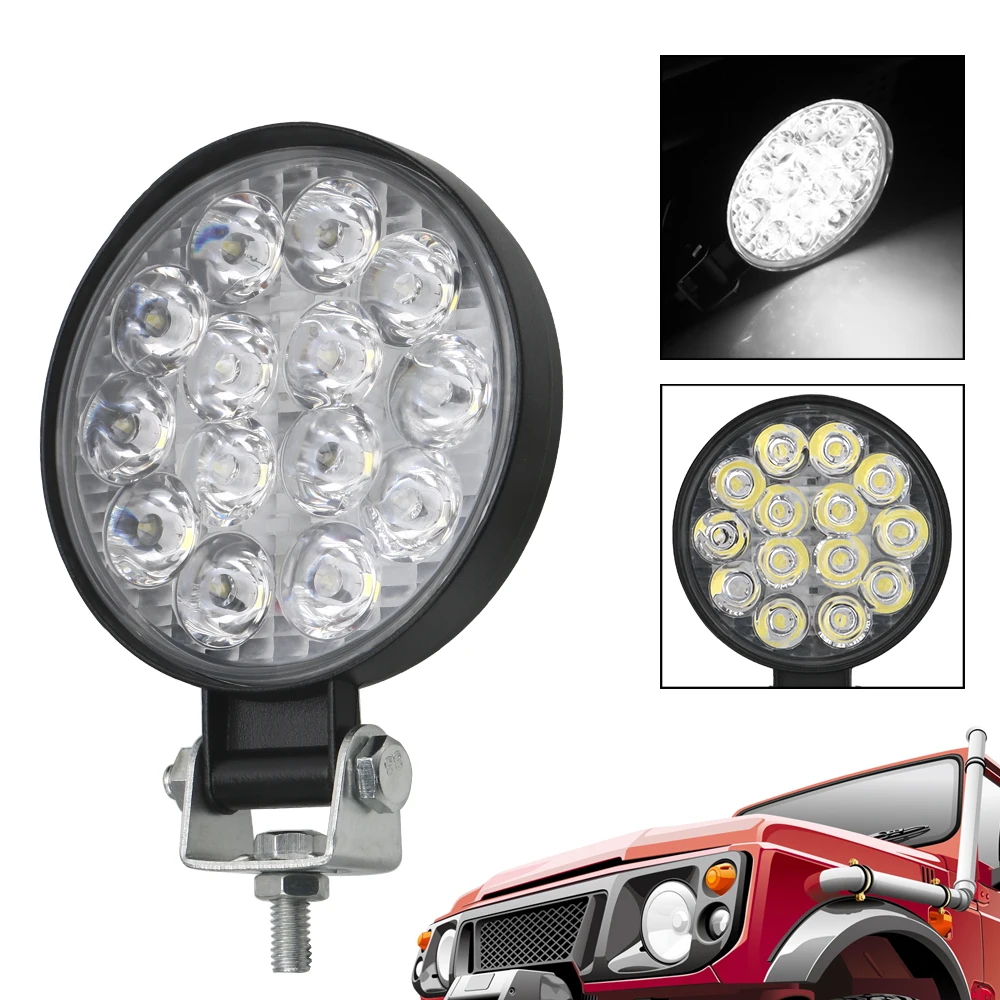 

Super Bright Driving Light Spot Beam For Truck Tractor 4x4 Off Road Round LED Light Bar 42W LED Work Light 2Pieces