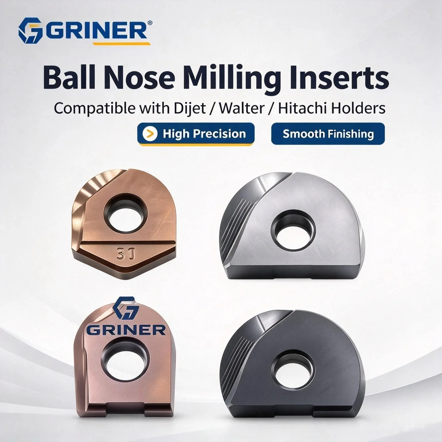 P3200 P3204 Ball Nose Carbide Inserts SU1250 SH1250 For Steel Stainless Steel Compatible Dijet Walter Hitachi Milling Cutter