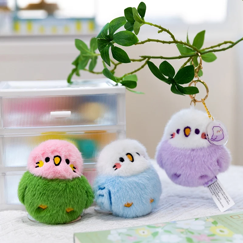  10cm Cute Mini Pet Bird Plush Pendant Pressing Will Make A Sound, Lifelike Bird Backpack Decor Friend Gift Xmas Gift