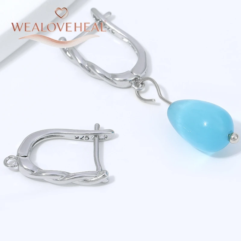 schmuckherstellung zubehör, Rhodiumbeschichteter Messing-Ohrringhaken im Vintage-Stil mit gedrehtem Seil und Schlaufe für DIY-Ohrhängerherstellung – Detail 18