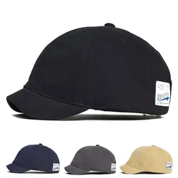Vintage Short Brim Cotton Baseball Cap Men Women Soft Dad Hat Adjustable Trucker Style Low Profile Caps