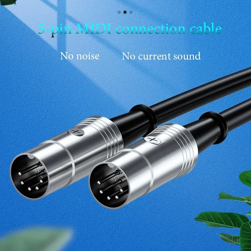 5-pin MIDI Audio Cable Male To Male XLR Adapter Cable Suitable for Electric Piano Keyboard Speaker