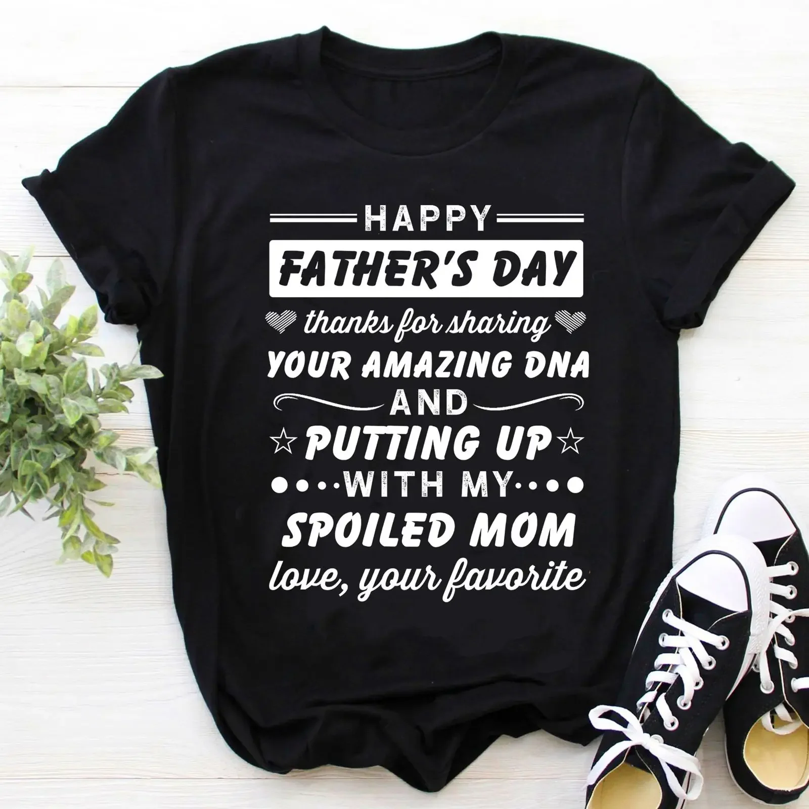 s for Dad T Shirt Happy Father's Day Thanks Sharing vintage Washed Casual designer clothes Breathable Slightly Versatile