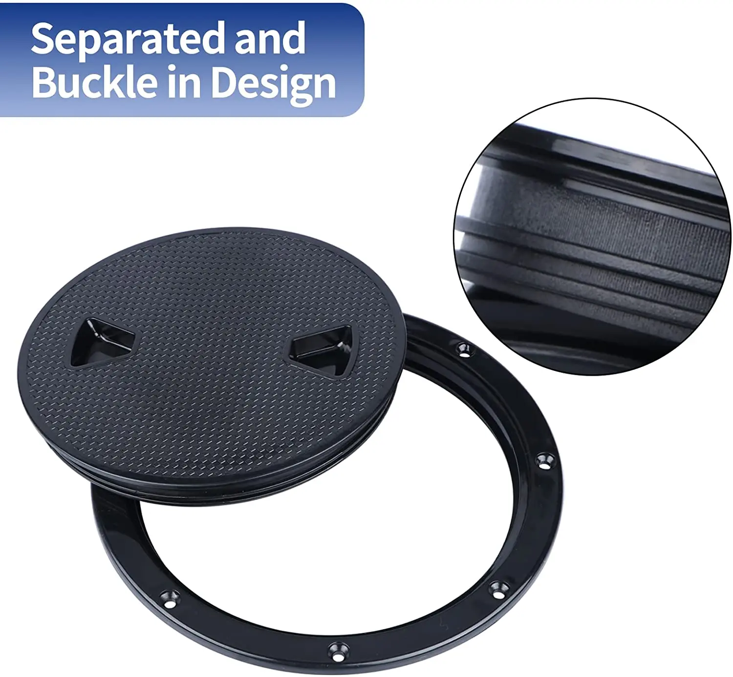 ABS Round Hatch Cover Black 4\