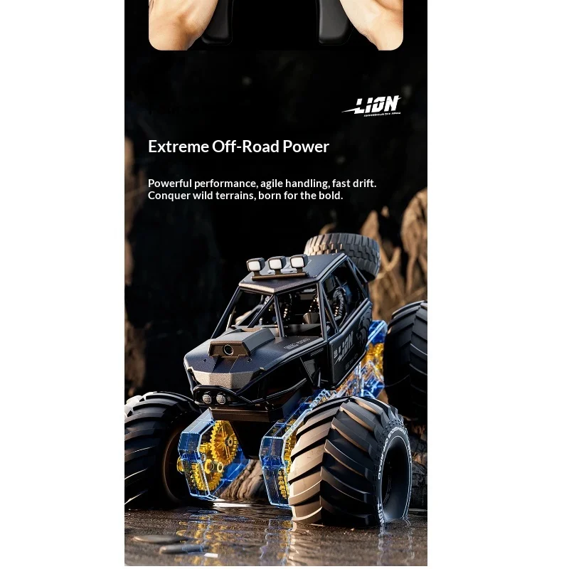4drc y10 carro anfíbio rc 8k câmera controle de gestos controle duplo 4wd liga veículo off-road brinquedo de controle remoto para criança