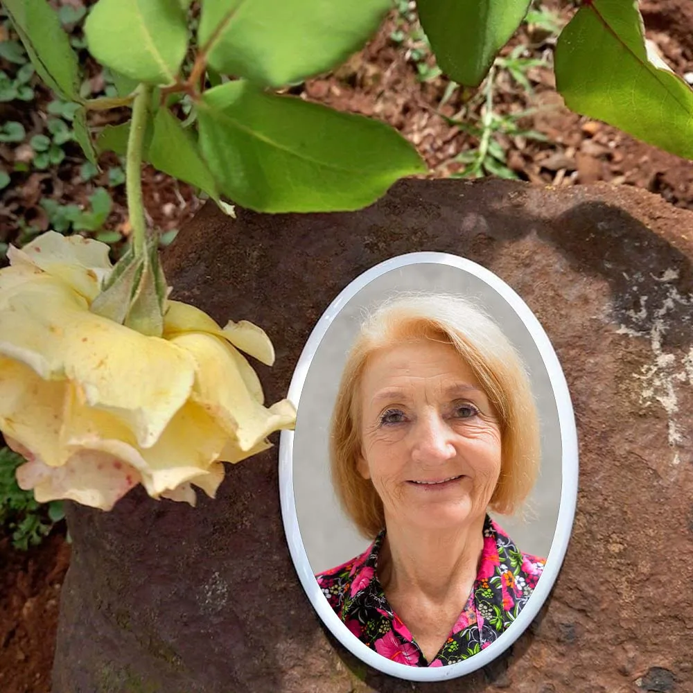 2D Flat Not 3D 1pc Custom Photo Memorial Headstone Tile Outdoor Grave Marker for Dogs & Cats Oval Memorial Day Decorations