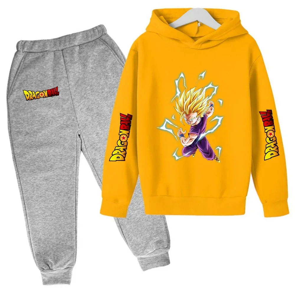 Children's Hoodie Suit Sizes 100-160 Goku Warm Dragon Ball Tops 2024 New Winter Fashion Lovely Kids Clothes Boys Kawaii Anime