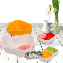 Cute Food Water Feeding Bowls Cartoon Carrot Rabbit Shape Ceramic Bowl for Small Animals Hamster Pet Feeding Supplies