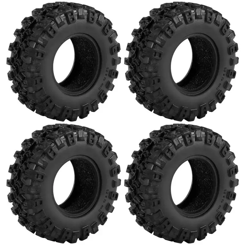 B05C-4PCS 52X17mm 1.0 Inch Soft Rubber Wheel Tires Tyre For 1/24 RC Crawler Car Axial SCX24 90081 AXI00002 Upgrade Parts