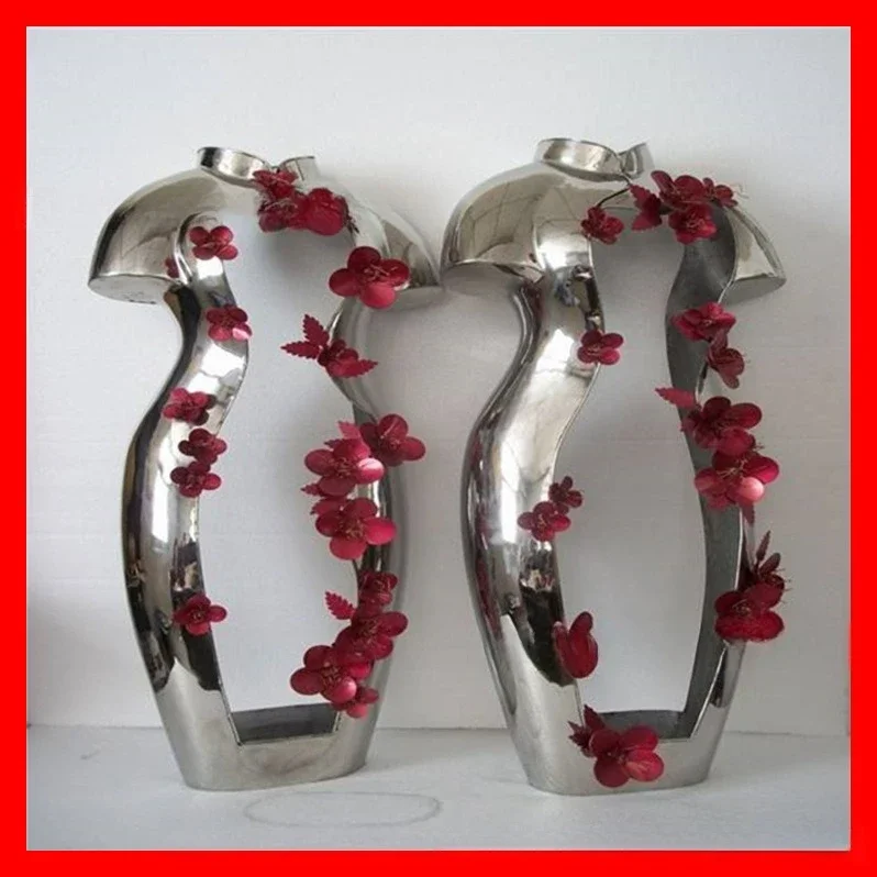 Ornement de sculpture de sol de paysage d'art extérieur d'hôtel creux d'art de fer de croquis de jardin d'acier inoxydable