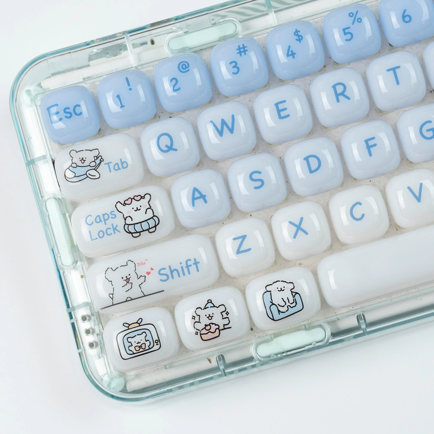 Line Dog Keycaps Jade Fat Jelly 122 Keys PBT+PC Material MOG Profile Rounded Keycaps DYE-SUB For MX Switch Mechanical Keyboard