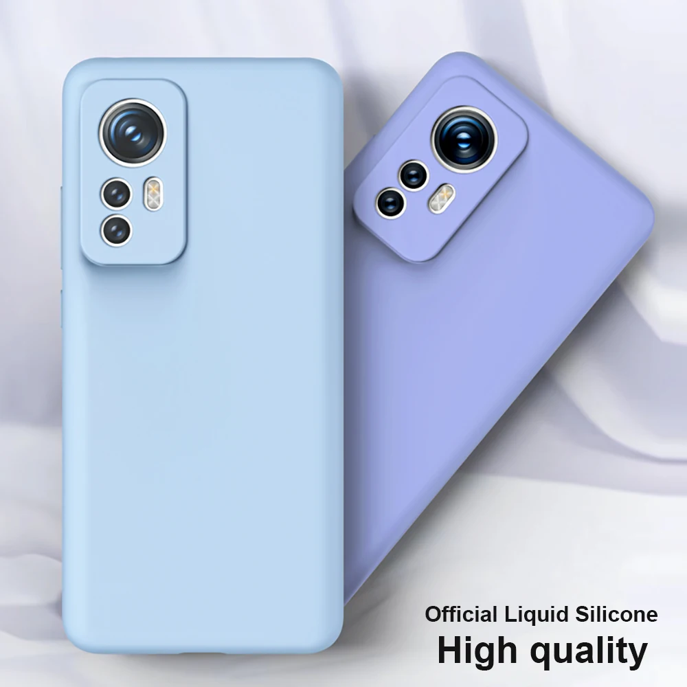 Luxury Liquid Silicone Case for Xiaomi 12 12S 12X Pro Phone Case Official Soft Back Cover Camera Protect Capas Skin Funda