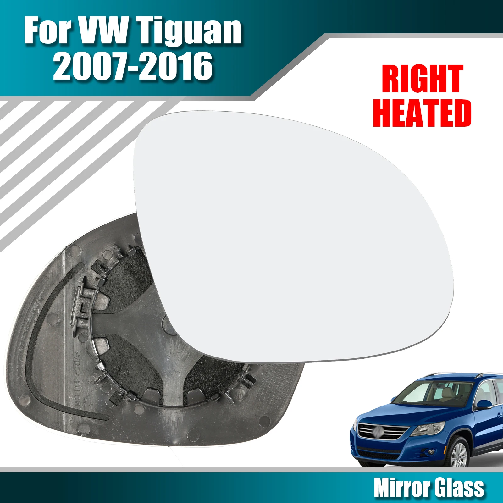 For Volkswagen Tiguan 07-16 / For Skoda Yeti 09-17 Wing Mirror Glass Heated Exterior Mirror Glass Left/Right Near/Off Side