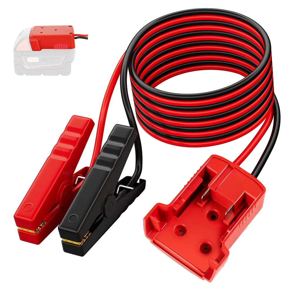 

Car Jump Start Battery Adapter 18V Li-ion To Jump Starter Cable 12AWG 6.56ft For-Milwaukee 48-11-1880 48-11-1890 Electrical Tool